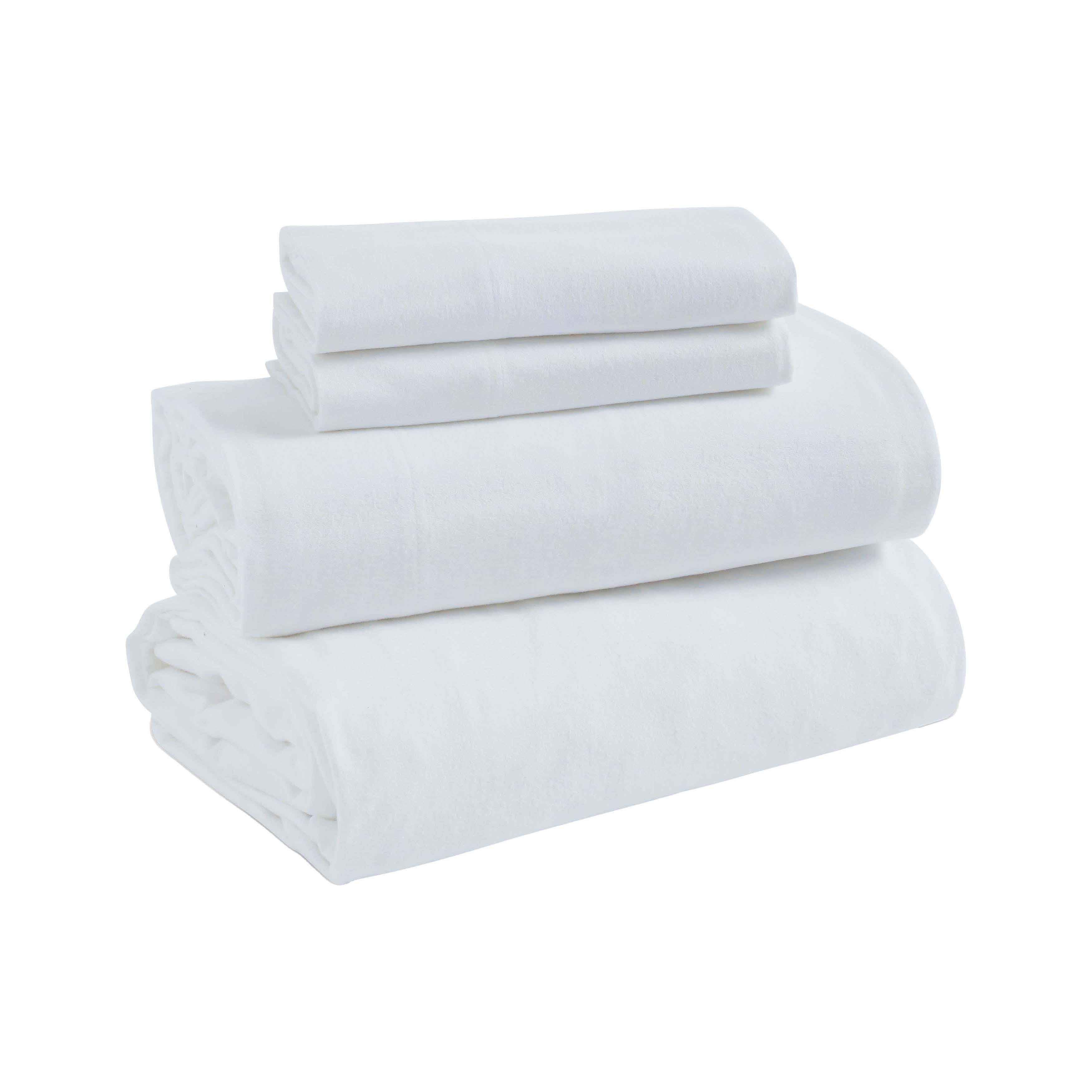 Premium Rome Flannel Cotton Solid Brushed Deep Pocket Sheet Set - Ultra Soft & Cozy Bedding for Winter - Perfect for Master Bedroom, Guest Room & Dorm Use