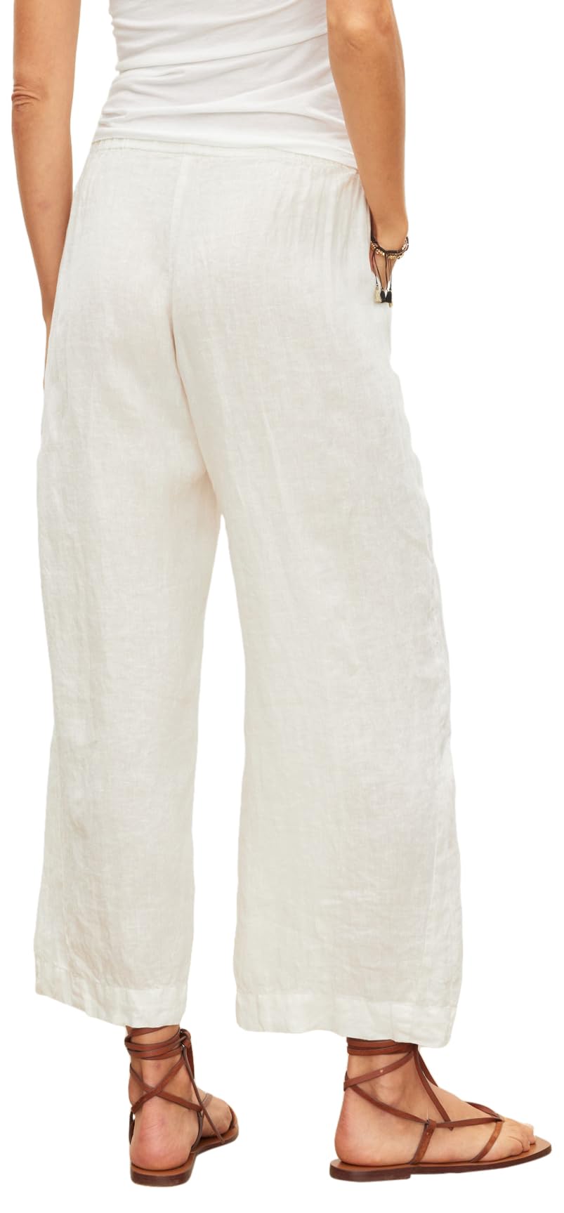 Velvet by Graham & Spencer Women's Lola High-Waisted Linen Pants - Breathable Summer Wide Leg Trousers for Casual Outings & Beach Vacations