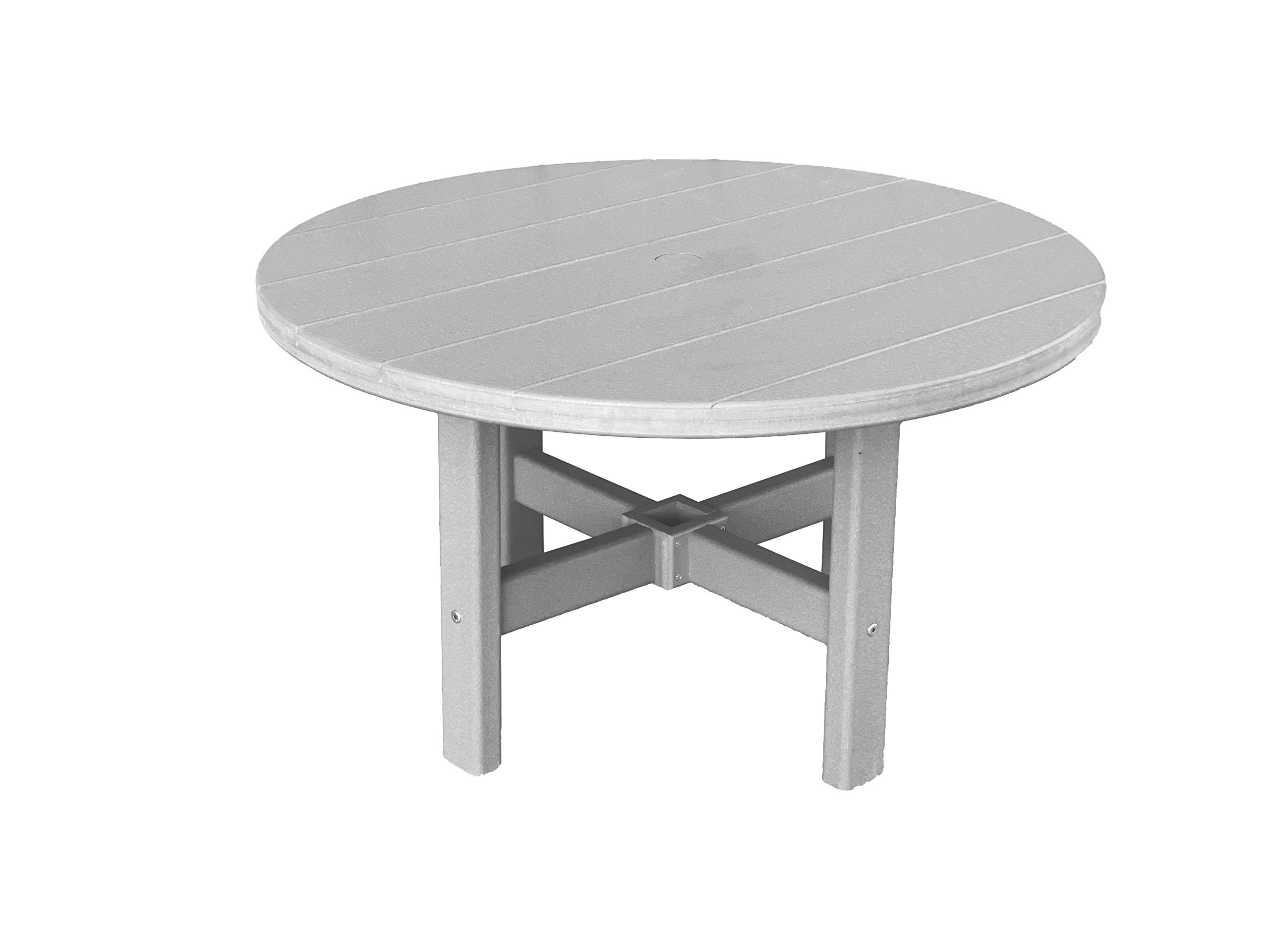 Phat Tommy Round Outdoor Coffee Table - Durable Poly Resin All-Weather Patio Furniture - Small Grey Coffee Table for Garden, Poolside & Backyard Relaxation