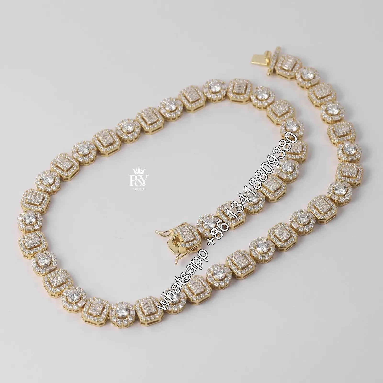 10.5mm Iced Out VVS Moissanite Cuban Link Tennis Chain Necklace - Diamond Tested Hip Hop Jewelry for Men | Perfect for Parties, Gifts & Streetwear Fashion