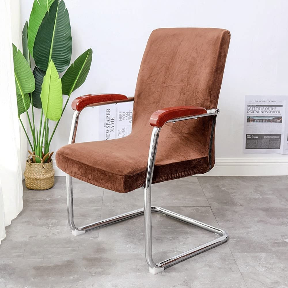 Velvet Stretch Chair Cover - Removable & Thickened Office Chair Slipcover for Computer & Home Chairs with Back Support (Small, 02) - Perfect for Home Office, Gaming & Dining Room Decor