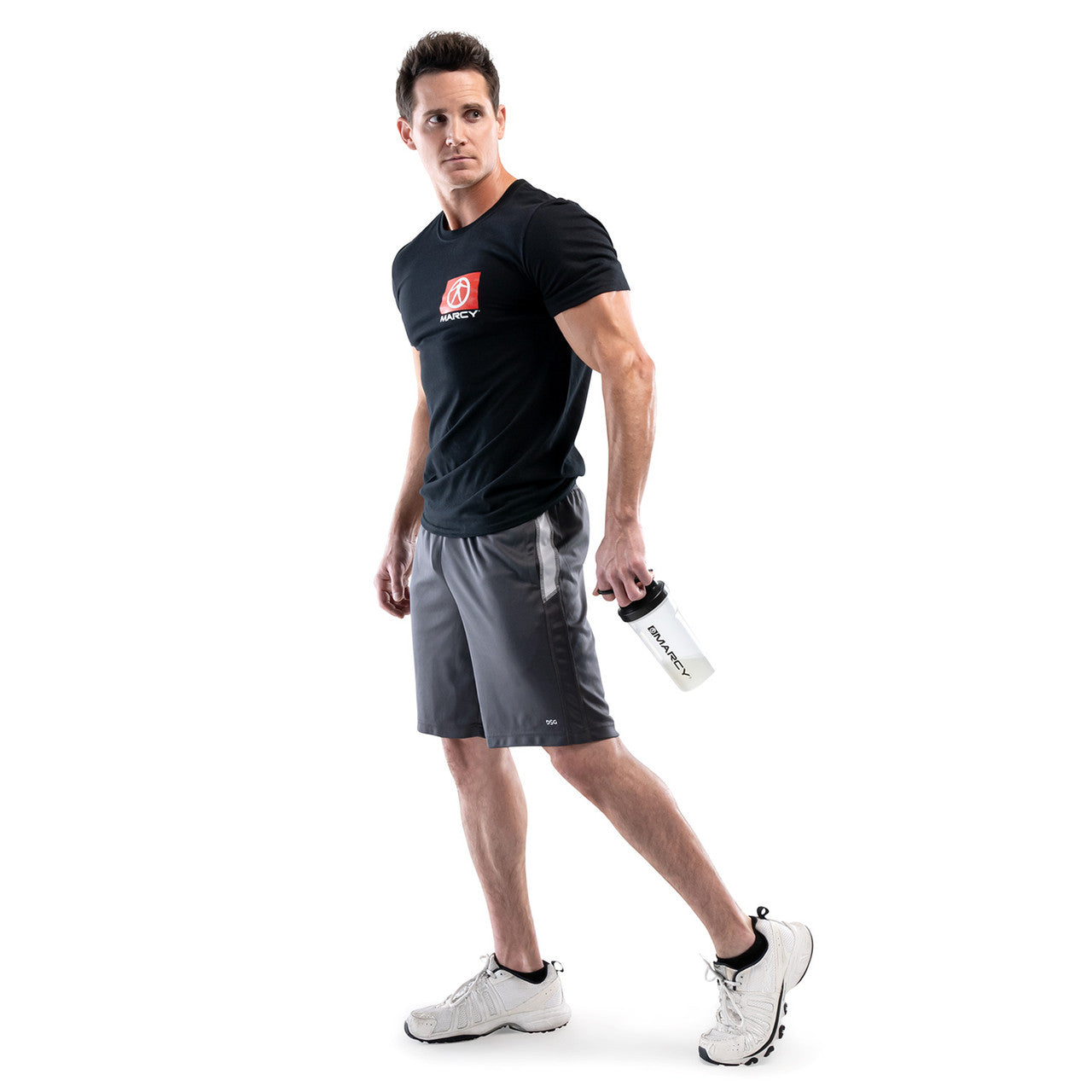 Marcy Shaker Bottle 23.5 oz - Clear Protein Mixer with Leak-Proof Black Lid - Perfect for Gym, Workouts & Post-Exercise Recovery