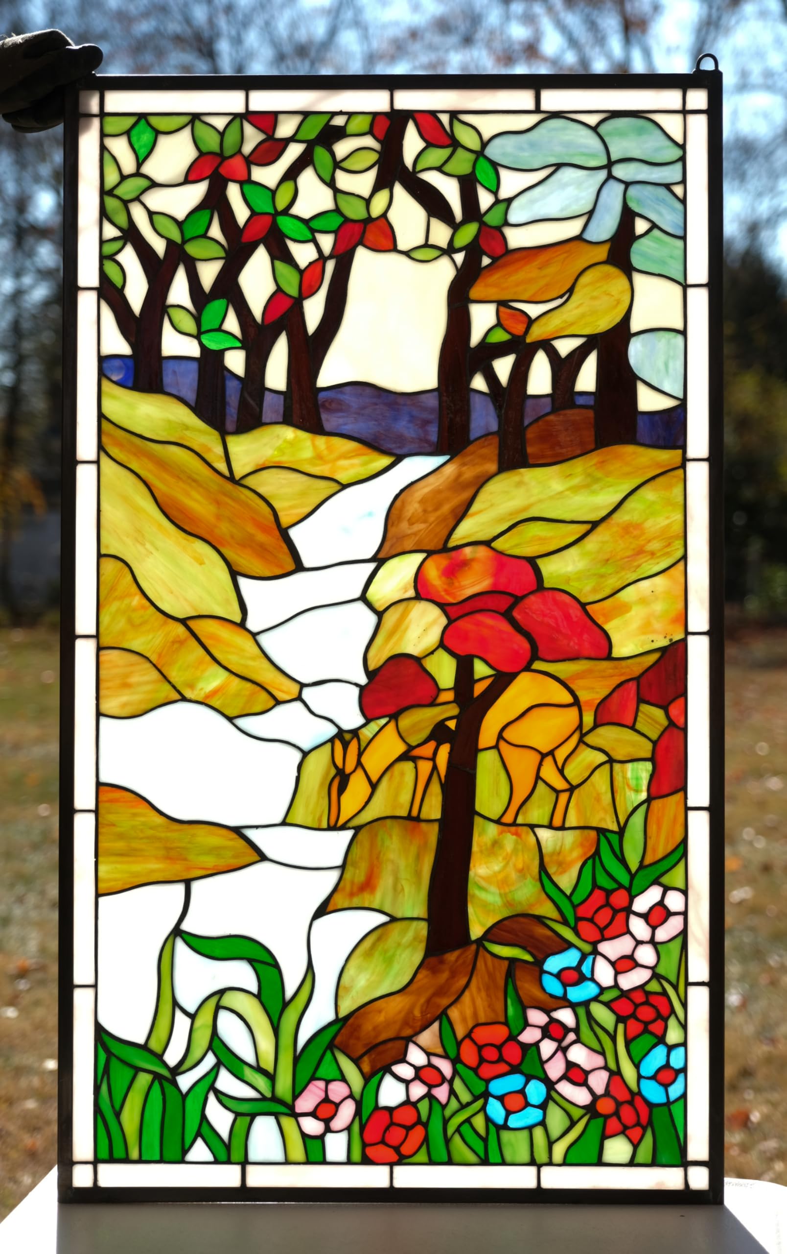Handcrafted Stained Glass Window Panel - 20.5