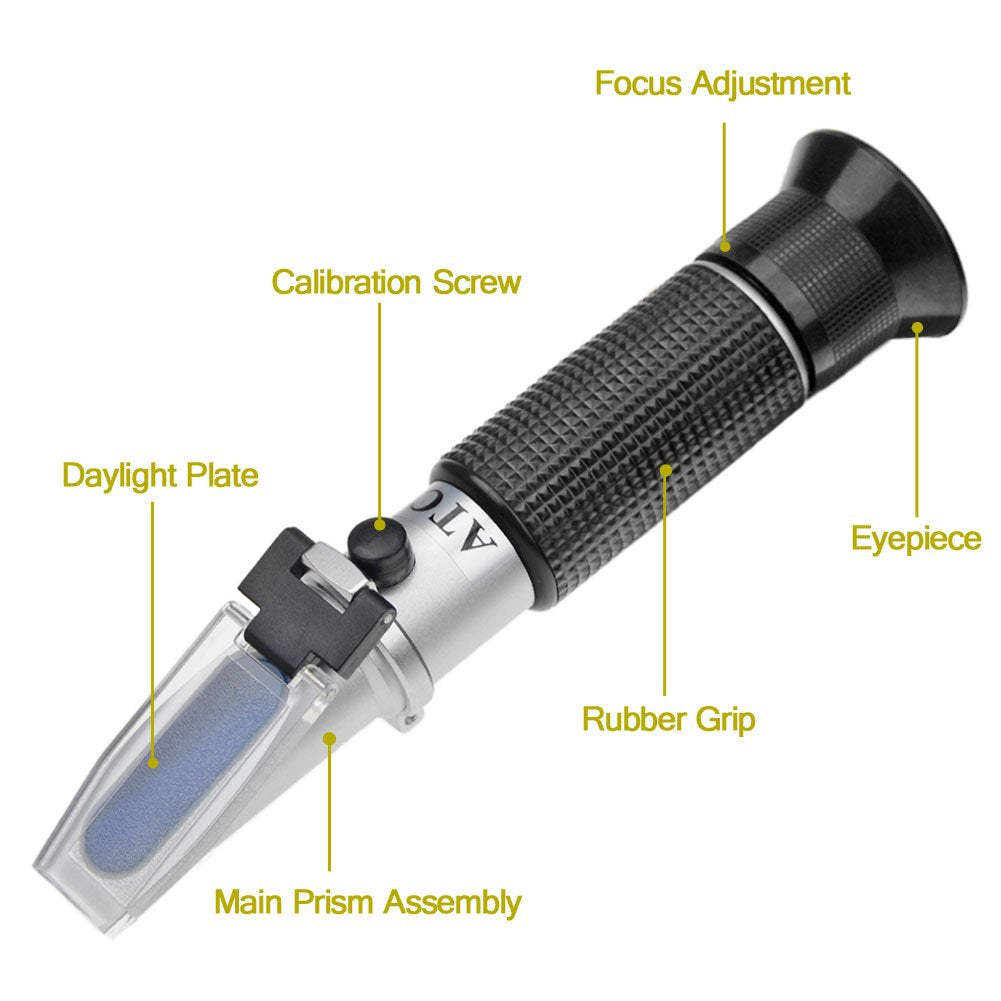 Digital Refractometer for Homebrew, Wine & Beer Making - High Precision Brix & SG Measurement Tool - Perfect for Brewing, Hydroponics & Food Processing