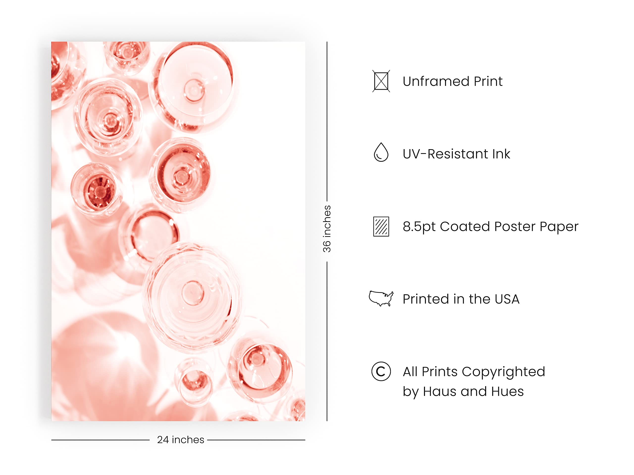 Pink Champagne Wall Art - Blush Floral Print 24x36