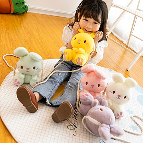 Cute Bunny Plush Backpack for Girls - Kawaii Stuffed Animal Shoulder Bag with Coin Purse, Pink Birthday Gift for Kids - Perfect for School, Travel & Playdates