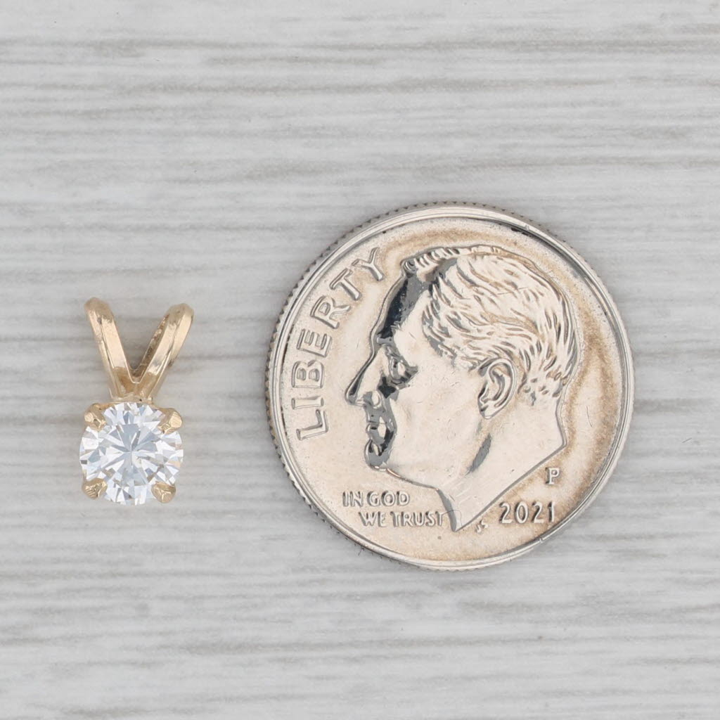 0.42ct Round Diamond Solitaire Pendant Necklace in 14k Yellow Gold - Elegant Small Drop Pendant for Women - Perfect for Anniversary, Valentine's Day & Special Occasions