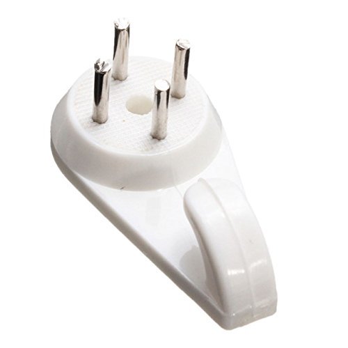 Nylon Picture Hanging Hooks (40mm, 10 Pack) - White Wall Mounting Hardware for Frames, Photos & Art - Perfect for Home Decor, Gallery Walls & Office Displays