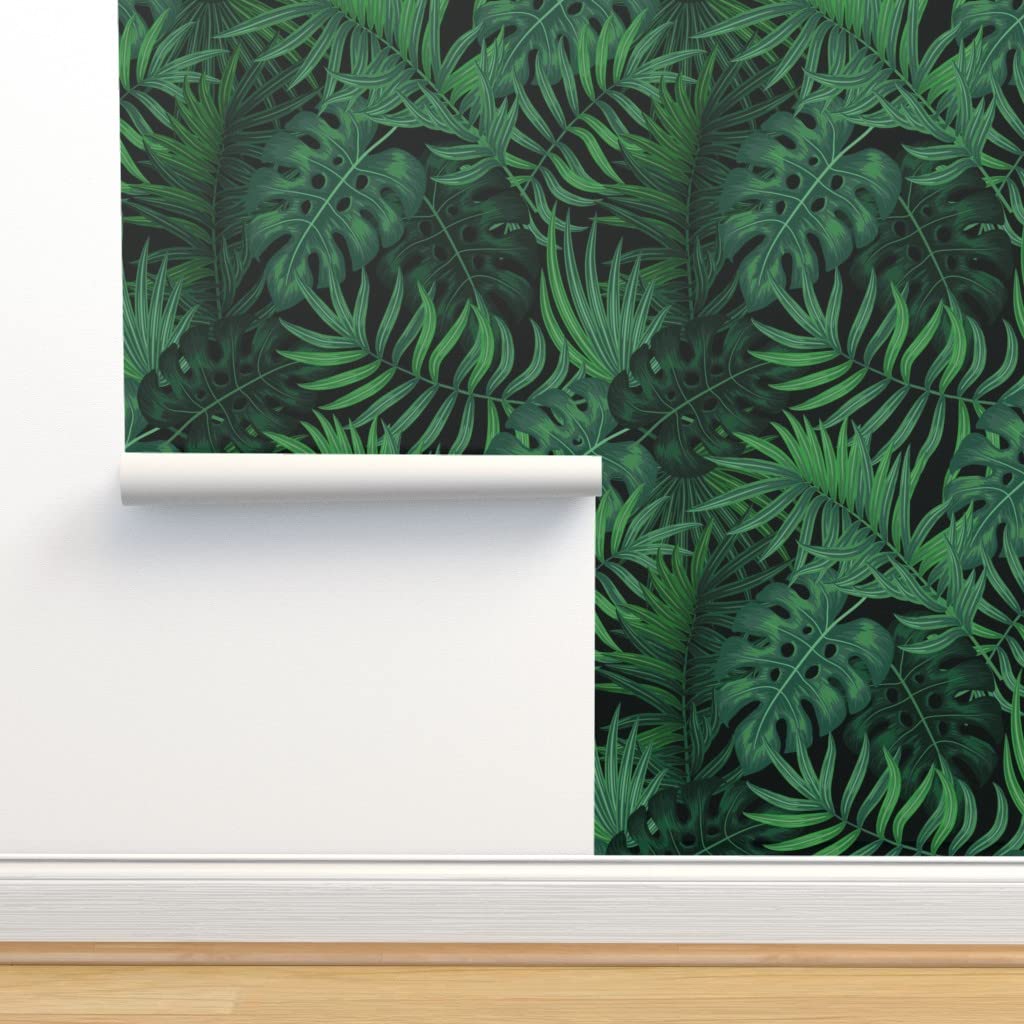 Peel & Stick Removable Wallpaper 3ft x 2ft - Tropical Night Floral Pattern, Self-Adhesive Wall Decal for Bedroom, Living Room, Nursery & Office Decor