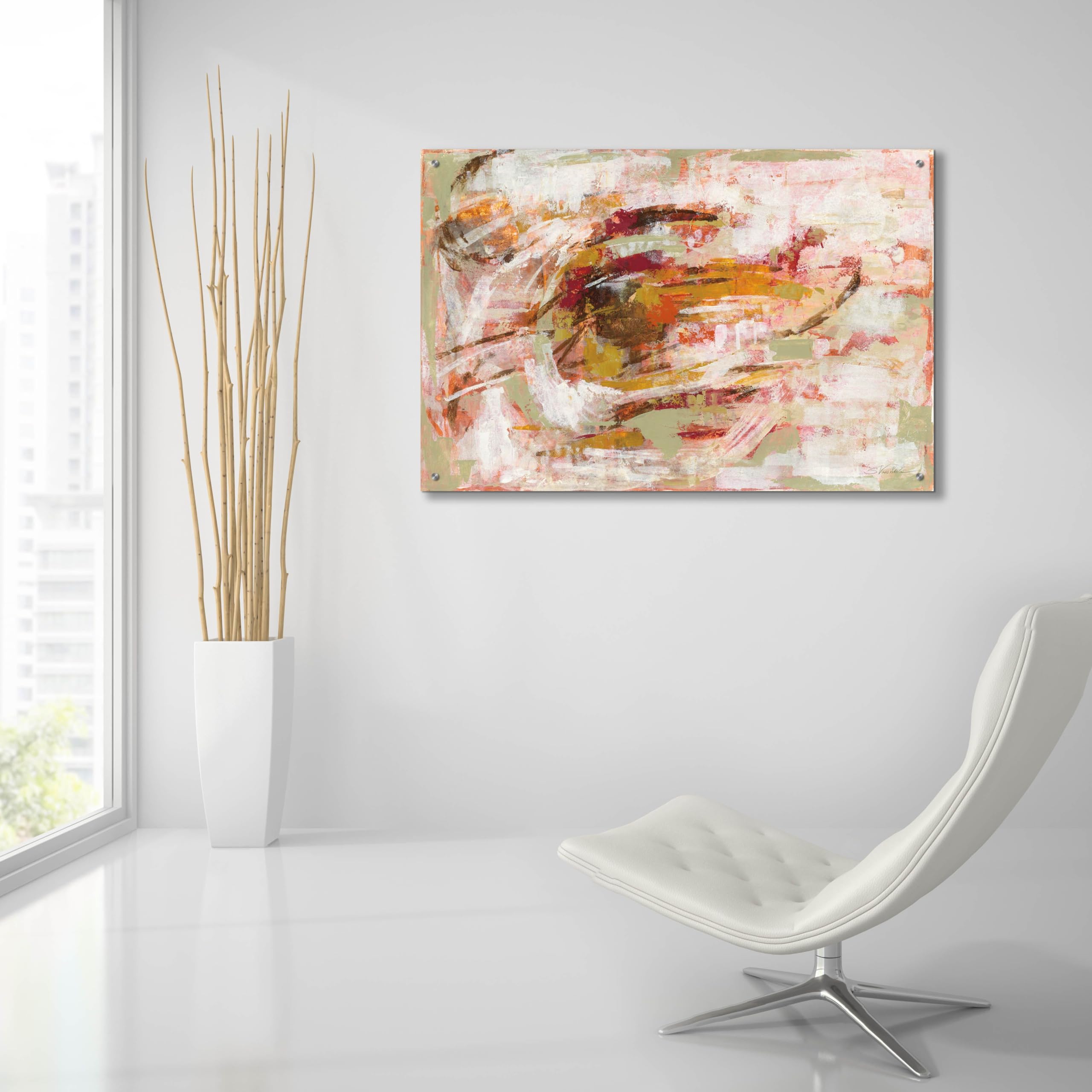 Epic Art 'Graffiti Wall II' by Silvia Vassileva - Modern Acrylic Glass Wall Art Painting 36x24 Inches - Perfect for Living Room, Bedroom & Office Decor