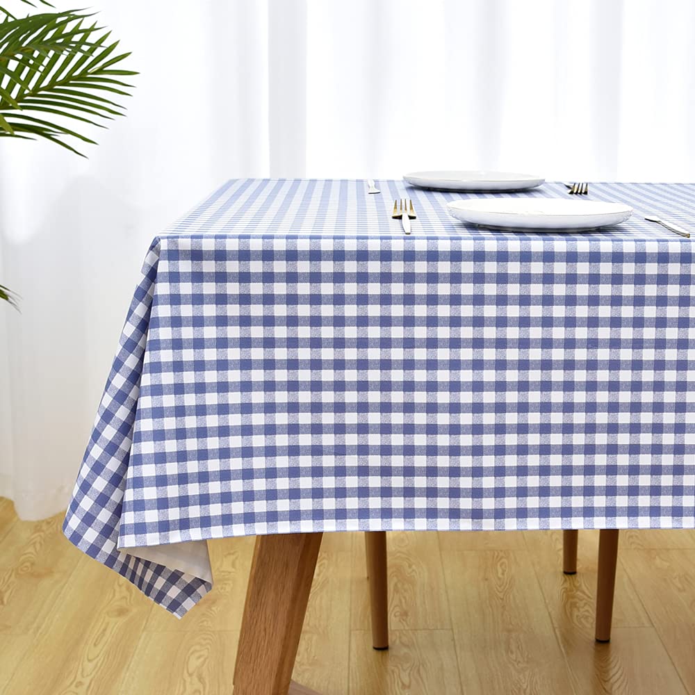 Zobesta Waterproof PVC Vinyl Picnic Tablecloth for Outdoor Rectangle Tables - 55 x 70 Inch Plastic Table Cover (Fits 4-6 Seats, Plaid Pattern) - Perfect for BBQs, Camping, and Garden Parties