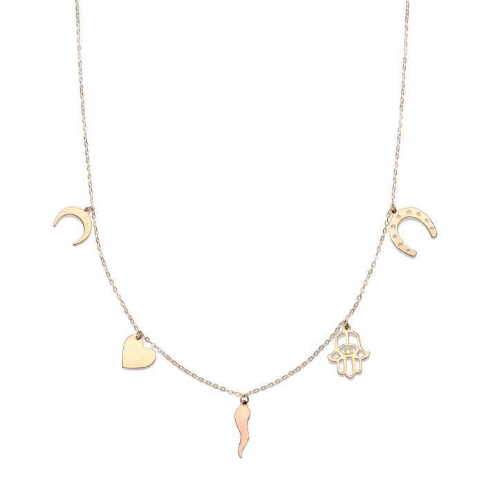 14K Gold Lucky Charm Necklace for Women - Elegant Dainty Pendant Jewelry Gift for Birthday, Anniversary & Special Occasions