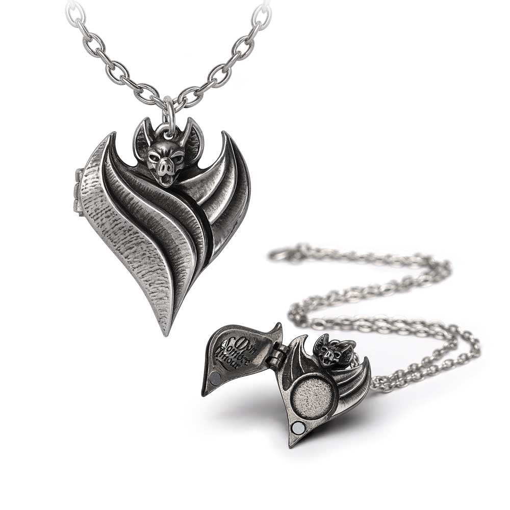 My Dark Love Locket Necklace - Gothic Romantic Jewelry for Couples, Best Valentine's Day Gift for Her - Perfect for Anniversaries, Date Nights & Gothic Weddings