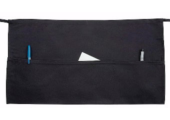 Black Waist Apron with 3 Pockets - 12.5 x 21.75 Inches - Heavy Duty Kitchen & BBQ Cooking Apron for Chefs, Bartenders & Grill Masters (Model WA 1221 NRE #022091)