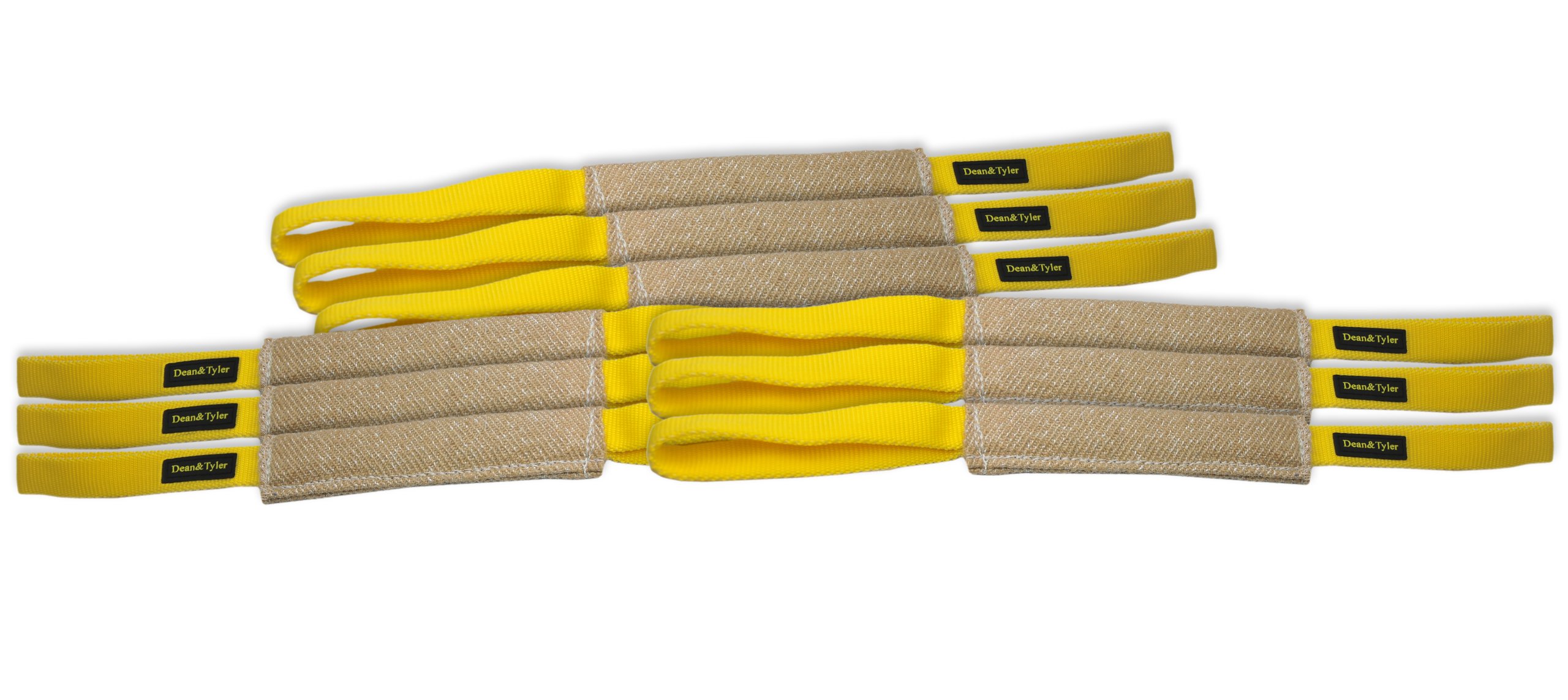 Dean & Tyler Bundle of 9 Jute Puppy Tug Toys for Dogs - 8x2 Inch Durable Chew Rope for Small & Medium Breeds - Perfect for Training, Playtime & Interactive Bonding