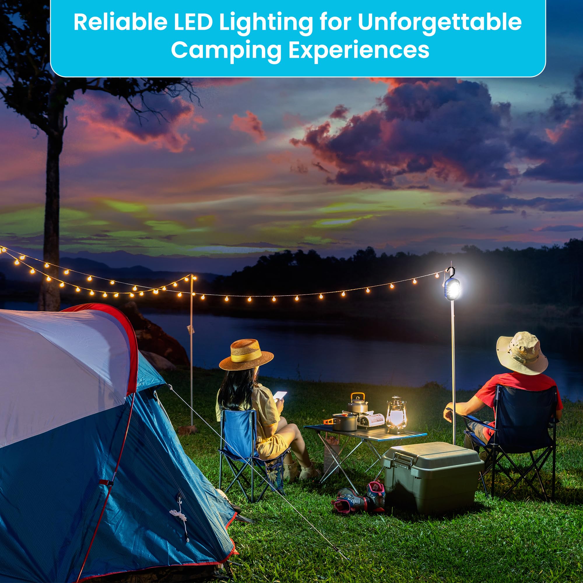 AlltroLite 3-Pack LED Work Light - Portable Magnetic Flashlight with Rotating Hook & Push Button | Battery Powered Pocket Light for Car Repair, Emergency, Hiking, Camping | Perfect for Mechanics, Home DIY & Outdoor Adventures