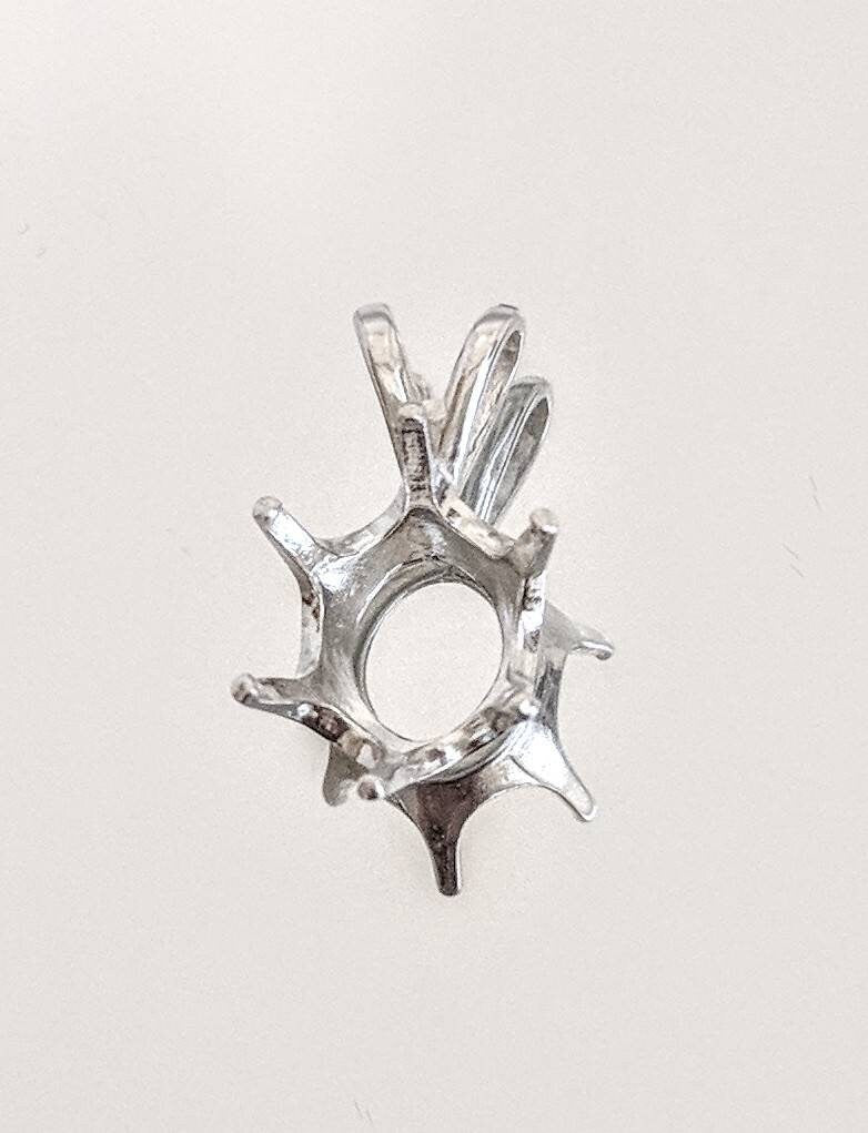 Solid Sterling Silver or 14K Gold 5x3mm 10x8mm Oval 6-Prong Pendant Setting - Handmade in USA - Perfect for Necklaces, Jewelry Making & Gift Giving