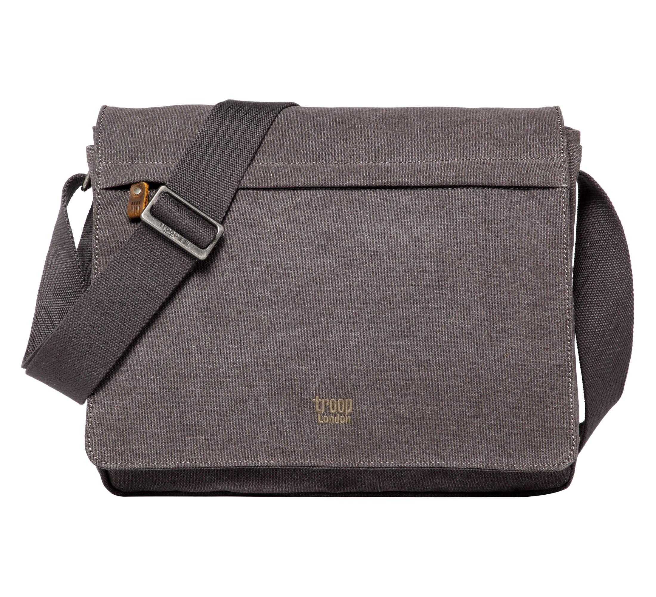 TRP0240 Troop London Classic Canvas Laptop Messenger Bag - 16.5 Inch Diagonal - Stylish Work & College Essential for Professionals & Students