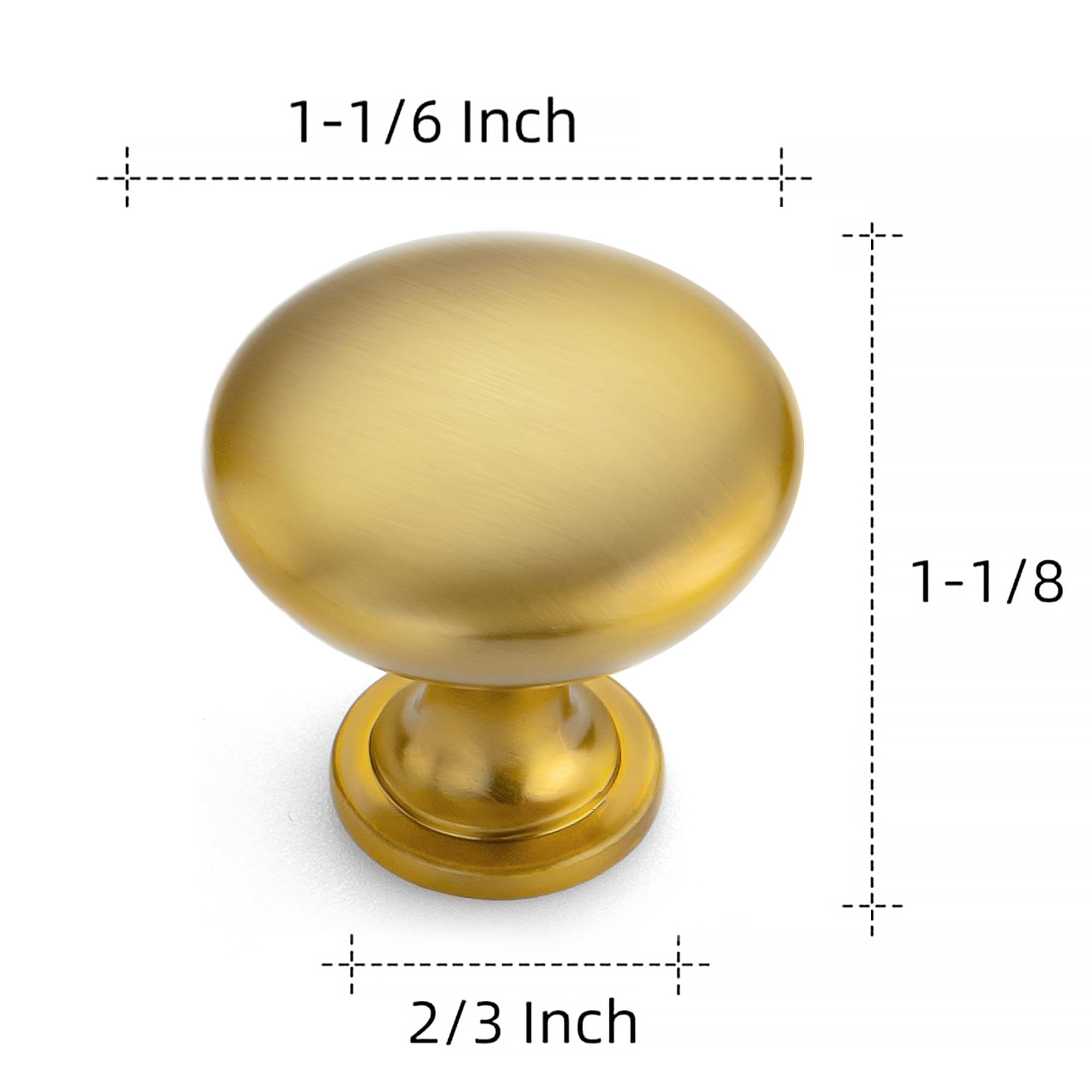 25 Pack Brushed Brass Cabinet Knobs - Zinc Alloy Drawer Pulls & Dresser Handles for Kitchen, Bathroom & Furniture (Perfect for Cabinets, Dressers, Closets & DIY Home Decor)