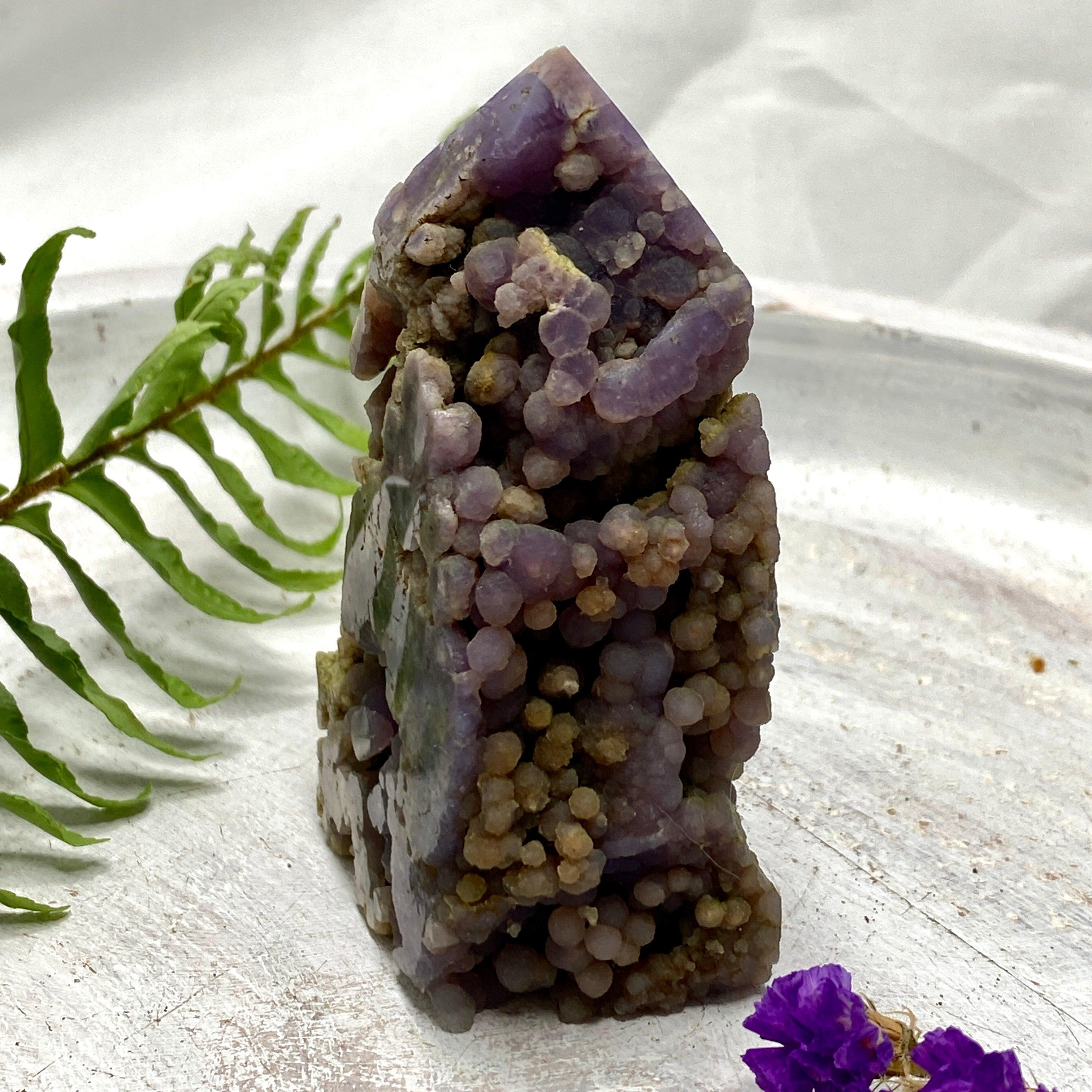 Natural Grape Agate Point - GAP 01 Healing Crystal for Meditation, Energy Work & Home Decor | Spiritual Stone for Reiki, Chakra Balancing & Crystal Collection