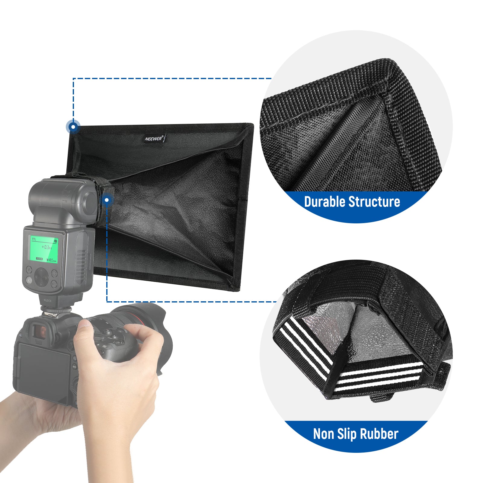 NEEWER Flash Diffuser Light Softbox for DSLR Camera - Professional Photography Lighting Accessory for Portraits, Product Shots & Studio Use