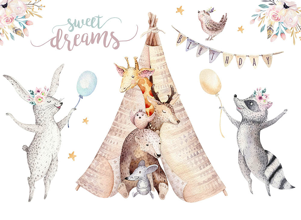 Designwalls 2 Animals Wall Decals - Premium Removable Animal Wall Stickers for Kids Room Nursery Decor | Perfect for Baby Bedrooms, Playrooms & Classroom Decorations