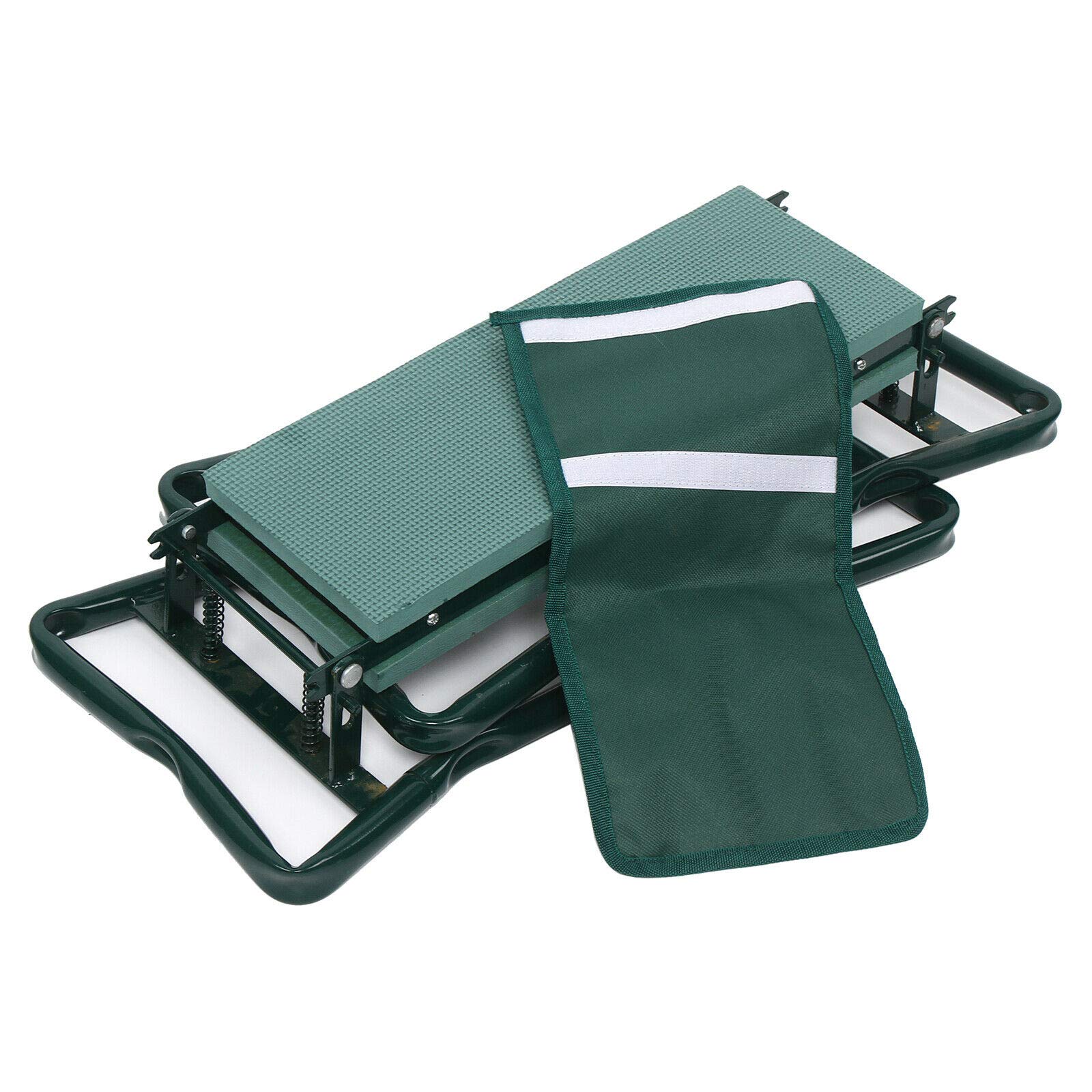 Aohuada Foldable Garden Kneeling Cushion with Soft Foam Pad & Tool Kit - Portable Seat for Gardening, Fishing, Outdoor Work & Home Use (Green) - Perfect for Lawn Care, Planting, Weeding & Outdoor Activities