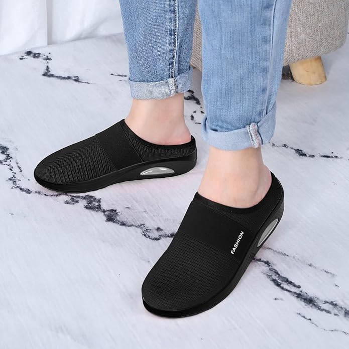 Women's Air Cushion Slip-On Walking Sneakers - Orthopedic Diabetic Tennis Shoes for Women - Comfortable Lightweight Walking Shoes for Daily Use, Workouts & Travel