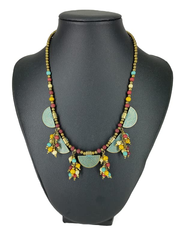 Boho Turkish Necklace for Women - Handmade Ethnic Beaded Tribal Jewelry, Perfect for Festivals, Weddings & Boho Chic Outfits