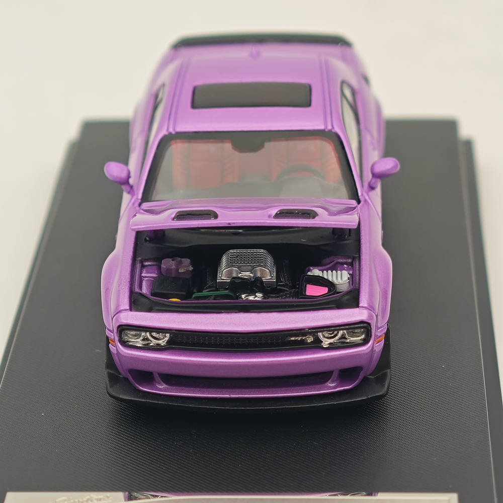 1:64 Scale SH Dodge SRT Hellcat Muscle Sports Diecast Model Car - Purple Collectible Toy for Racing Enthusiasts | Perfect for Display, Gifts, and Car Collection Showcases