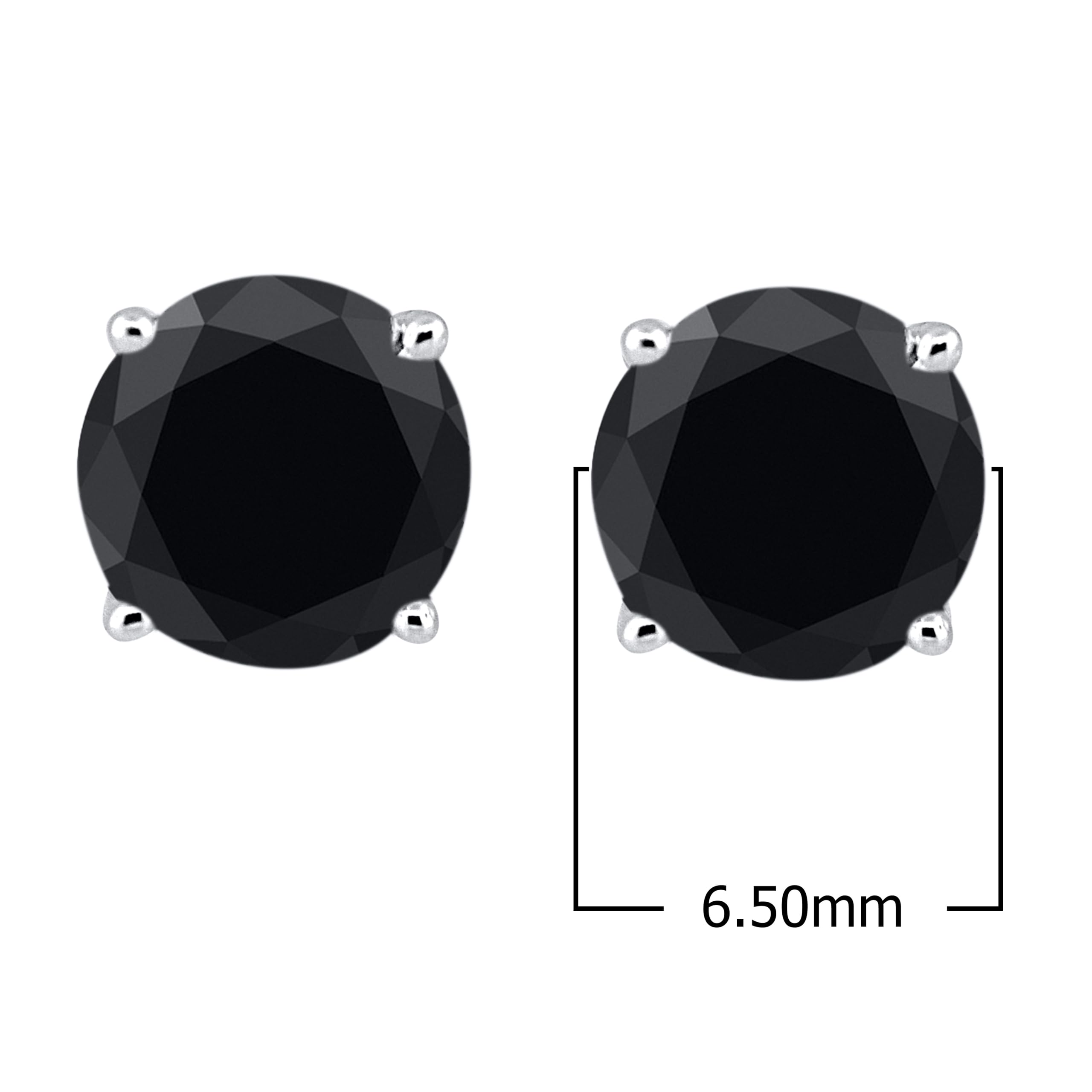 Black Diamond Stud Earrings - 14K White Gold Diamond Earrings for Women | Elegant Everyday Jewelry & Special Occasion Gift