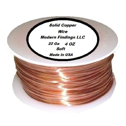 22 Ga Soft Solid Copper Wire, 4 Oz, 140 Feet on Spool - Ideal for Jewelry Making, Crafting, and Electrical Projects