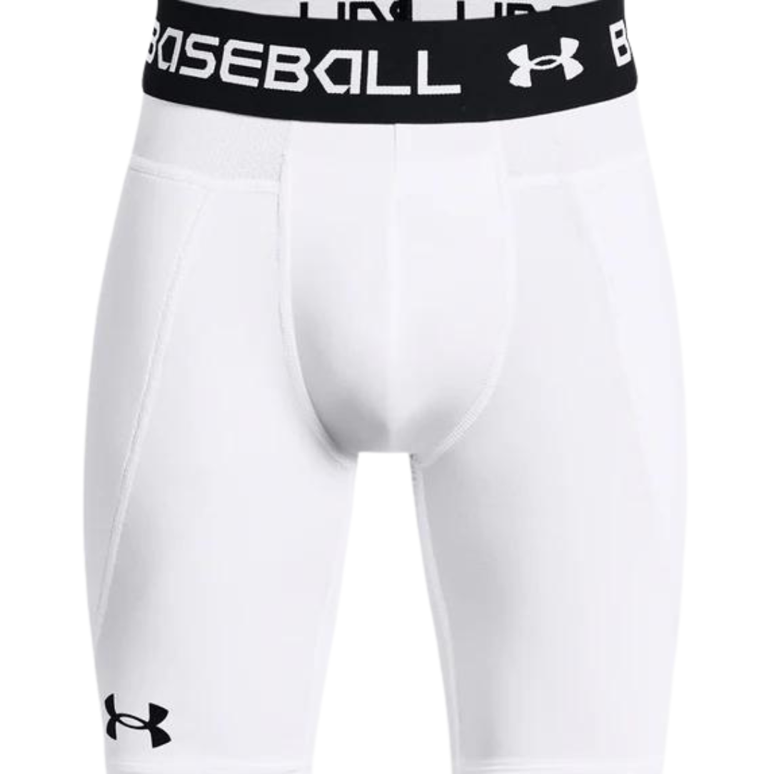 UnderArmour Boys' UA Utility Slider with Cup 1367355 100 - Comfortable Protective Baseball Sliding Shorts for Youth Sports Practice & Games
