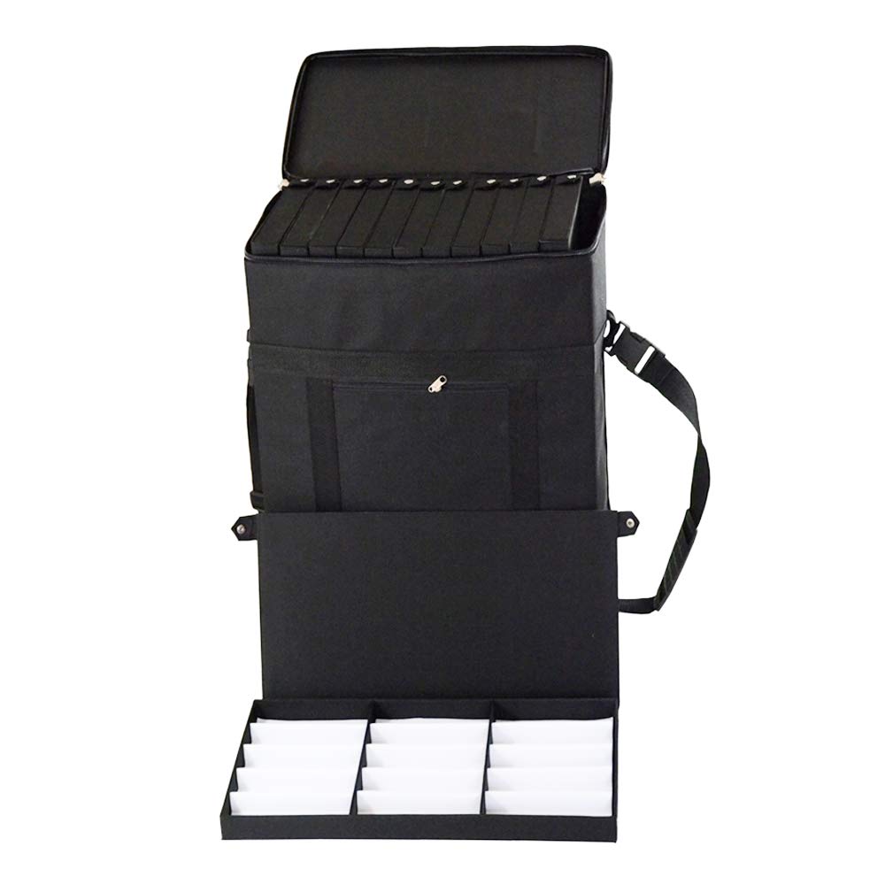INTSUPERMAI Eyeglasses Storage Organizer - Portable Trolley Case with Individual Eyewear Display Box, Durable Oxford Cloth - Perfect for Opticians, Retail Stores & Home Glasses Organization