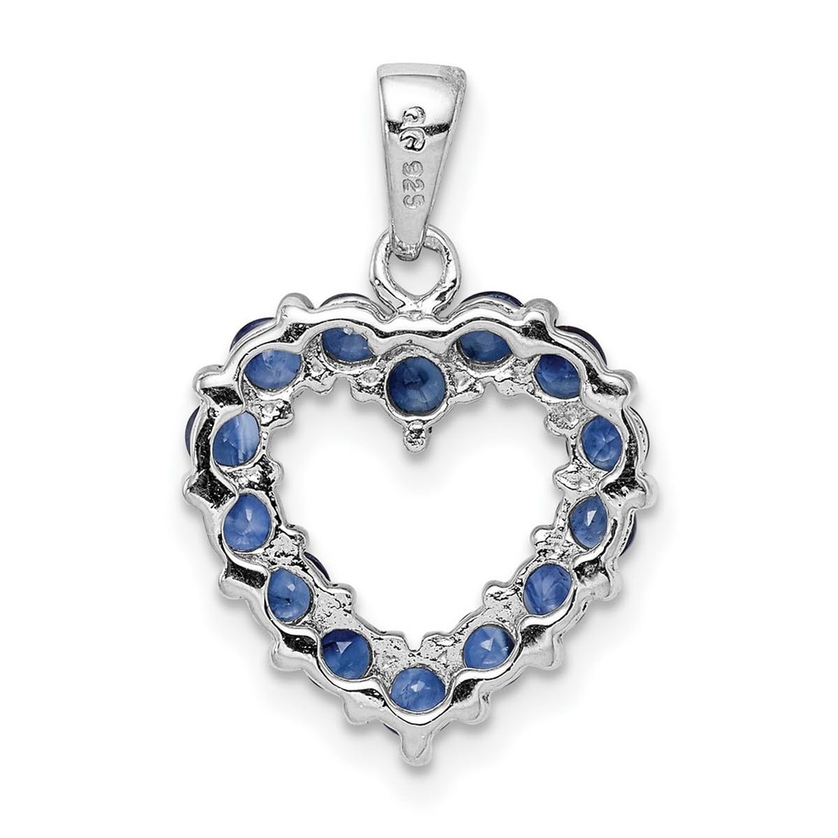 925 Sterling Silver Rhodium Plated Sapphire Pendant Necklace for Women - 21x14mm Elegant Jewelry for Gifts, Anniversaries & Special Occasions