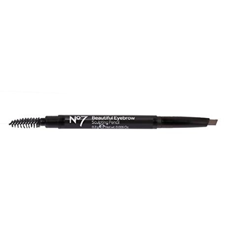No7 Beautiful Eyebrow Sculpting Brow Pencil - Black | Waterproof Eyebrow Pencil for Defined, Natural-Looking Brows | Perfect for Daily Makeup & Professional Looks