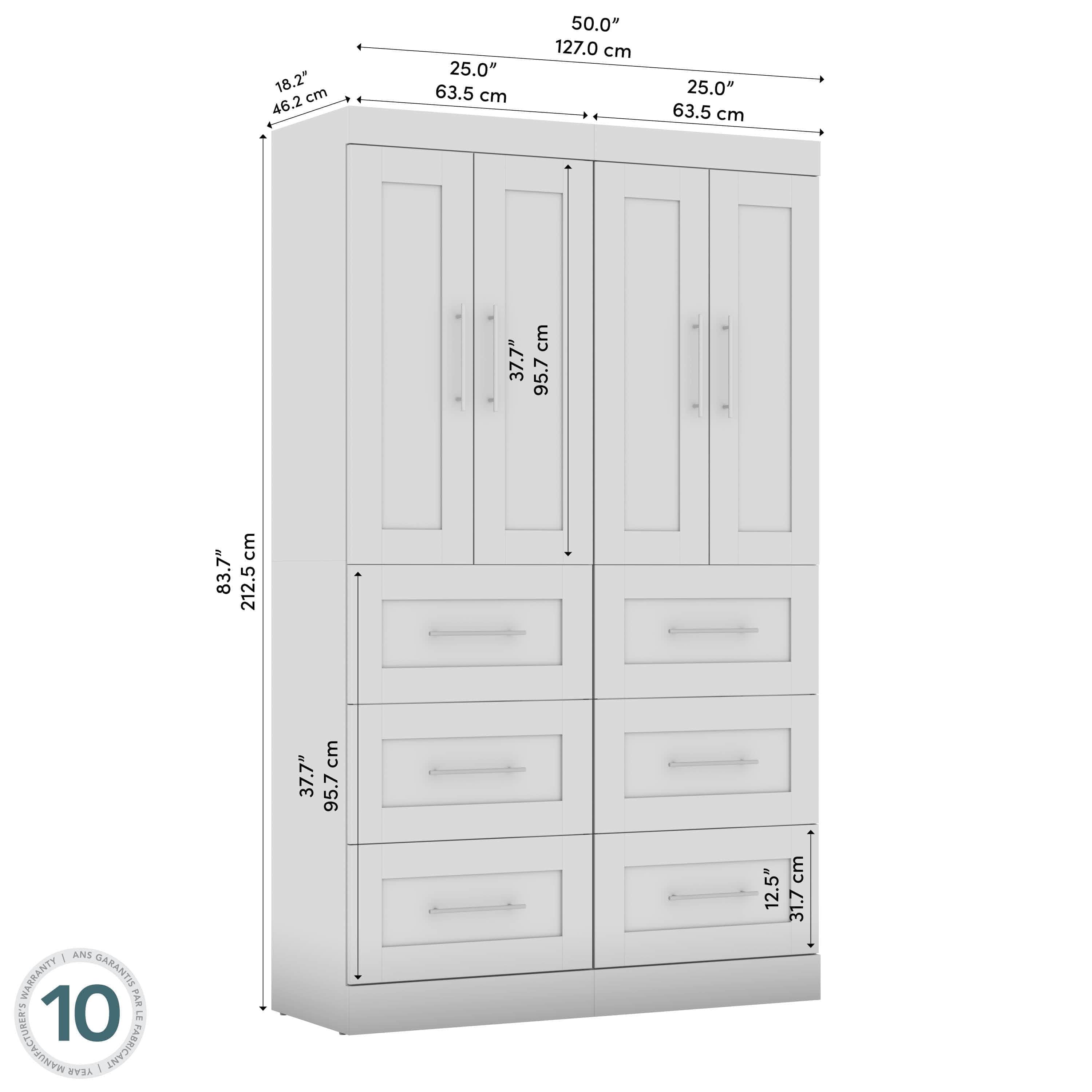 50W Closet Organizer with Drawers - 7 Color Options for Wardrobe, Bedroom & Office Storage | Space-Saving Home Organization Solution