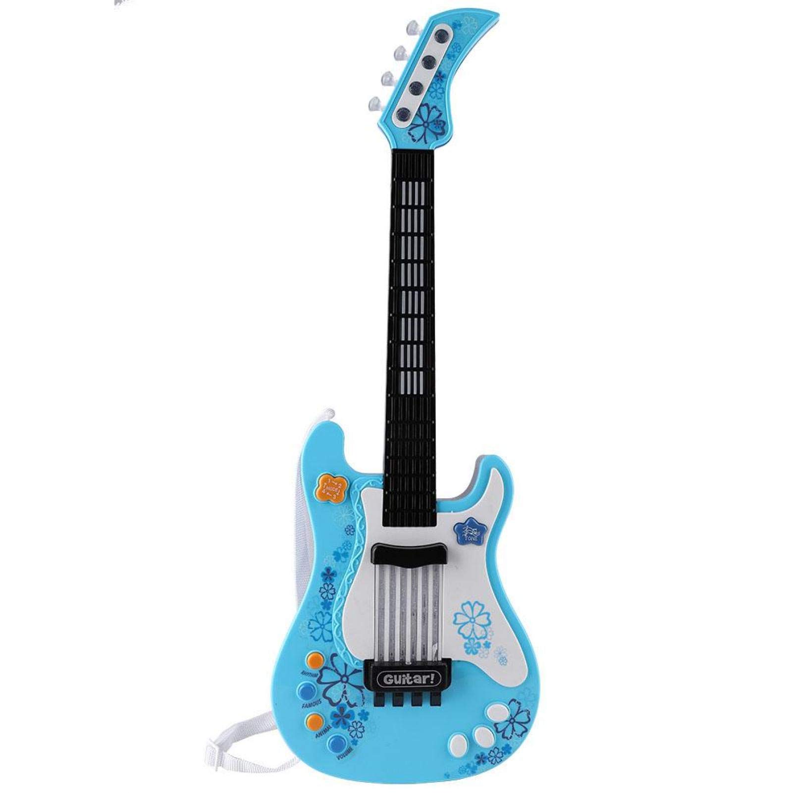 **Kids Electric Guitar Toy - Blue Multifunctional Light-Up Bass Guitar for Children | Musical Instrument Gift for Boys & Girls | Perfect for Birthday, Christmas & Pretend Play**