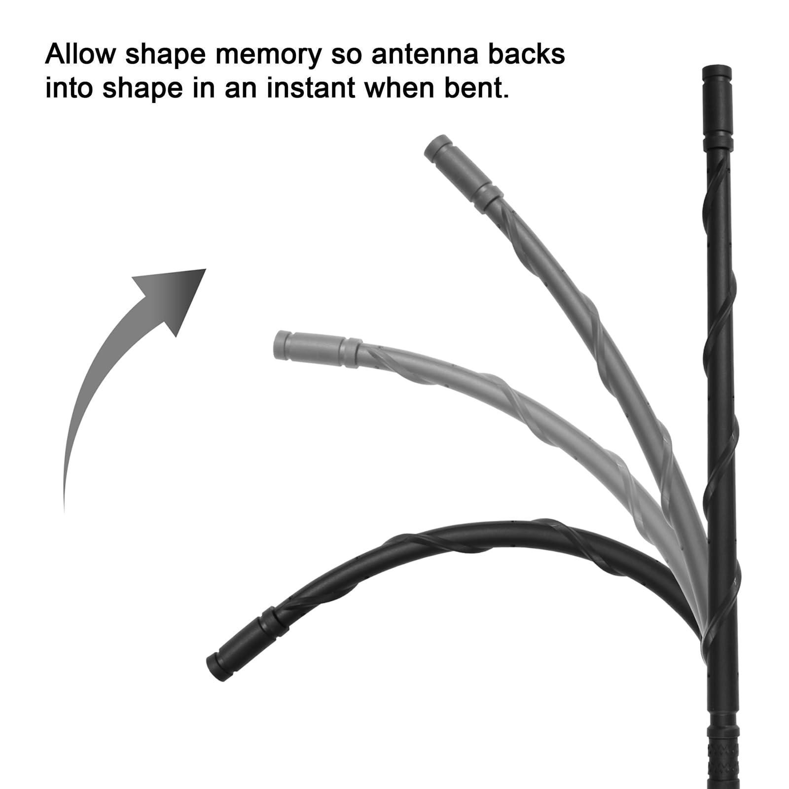 KSaAuto 13 Inch Jeep Antenna Replacement - Compatible with 2007-2025 Wrangler, Gladiator, JL, JT, JK Unlimited, Sahara, Rubicon, Sport, Willys & 4xe Models - Durable Car Radio Accessory for Off-Road Adventures & Daily Commuting