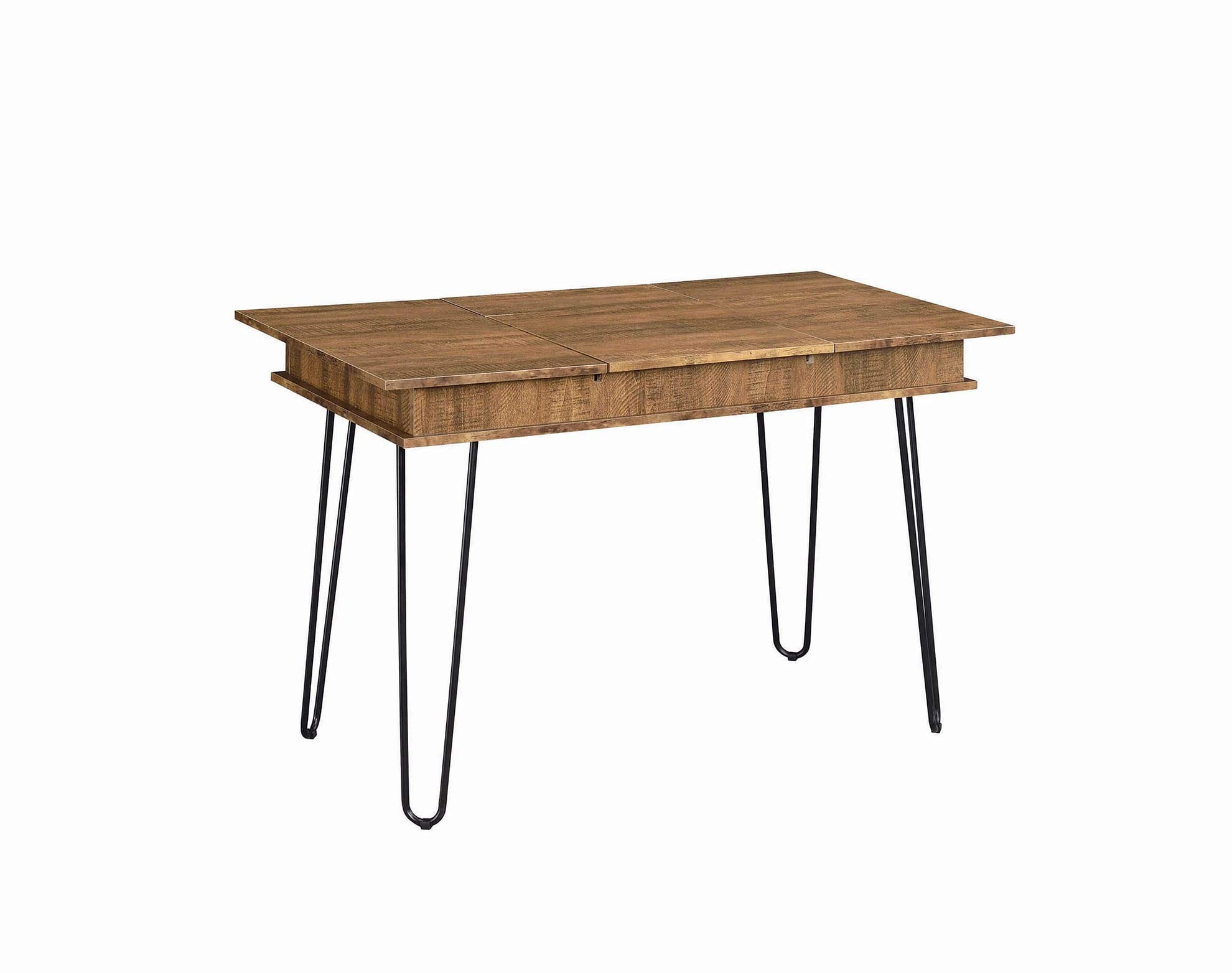 Modern Writing Desk with Hidden Storage & USB Port - Brown Wood Home Office Desk for Small Spaces, Study & Work from Home