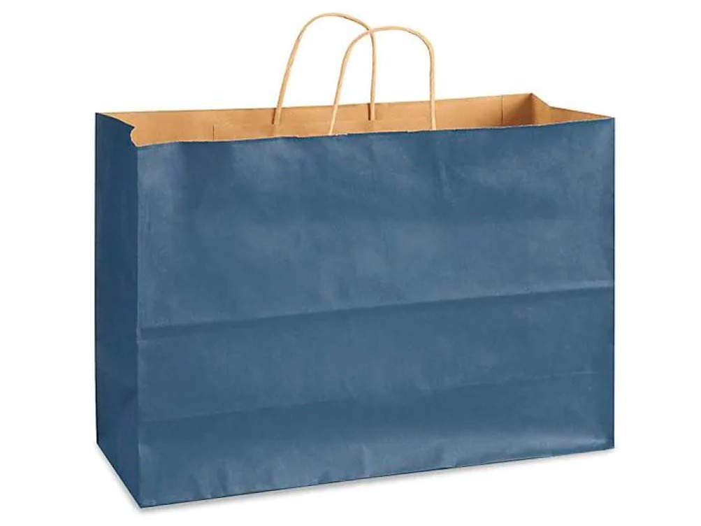 Premium Kraft Colored Shopping Bags - 50 Pack Eco-Friendly Recyclable Paper Bags - 16