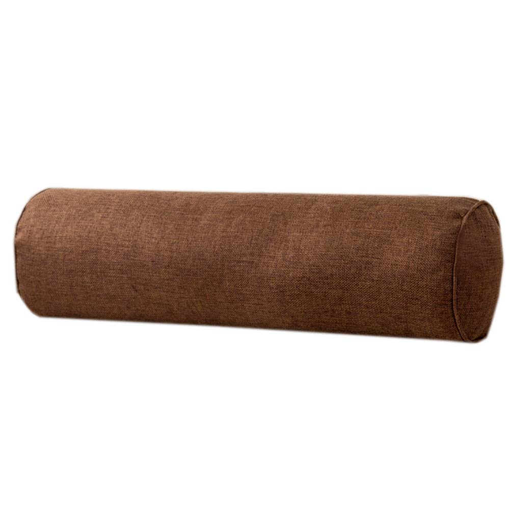 Premium Cotton Linen Long Bolster Pillow - 15×40CM Round Cylinder Cushion for Sofa, Bed & Home Decor | Neck, Knee & Leg Support Pillow | Perfect for Reading, Lounging & Pain Relief (Coffee Color)
