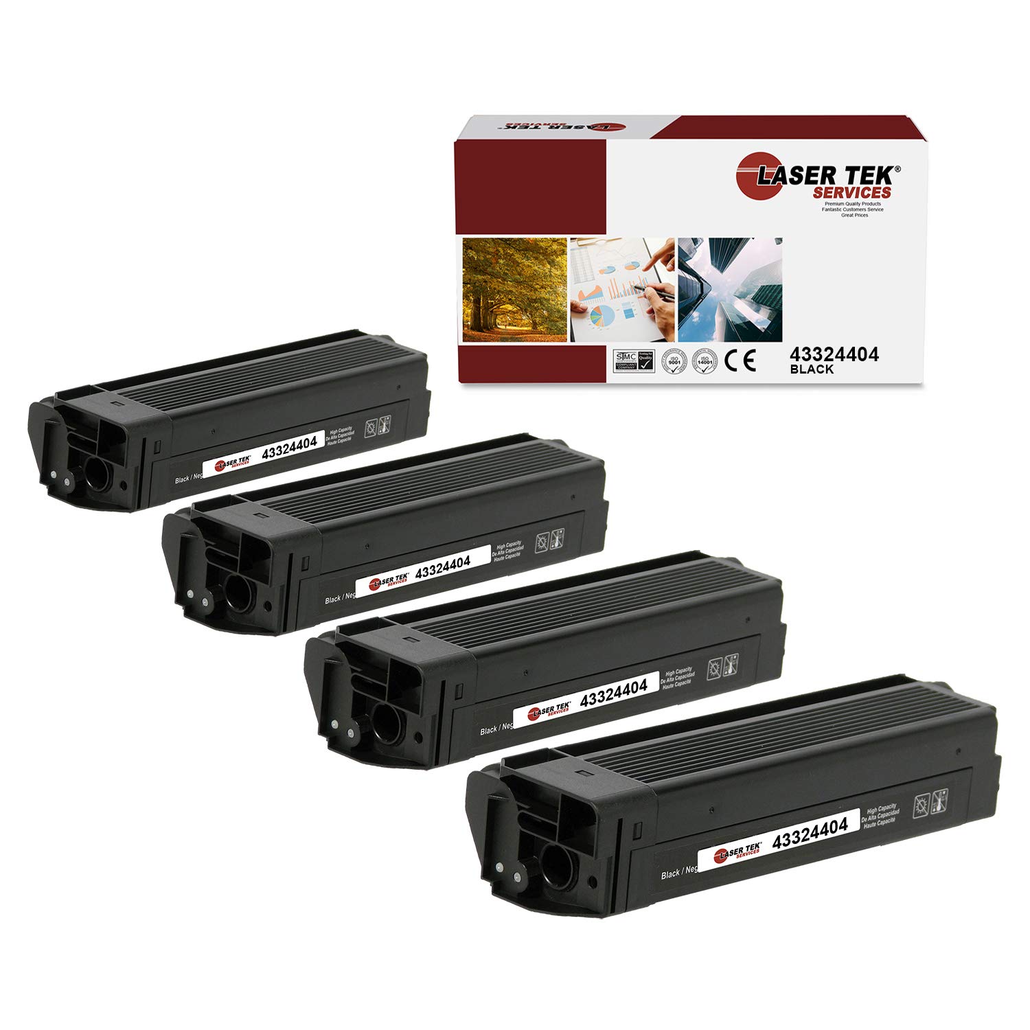 Laser Tek Services Compatible Toner Cartridge Replacement for Okidata C5500 C5500n C5650dn C5650n Printers (Black, 4 Pack) - High Yield 5,000 Pages - Perfect for Office & Home Printing Needs