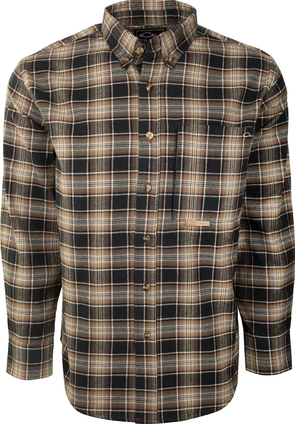 Drake Waterfowl Men's Autumn Brushed Twill Shirt - Comfortable Hunting & Outdoor Flannel Shirt for Fall Season | Ideal for Hunting, Camping & Casual Wear
