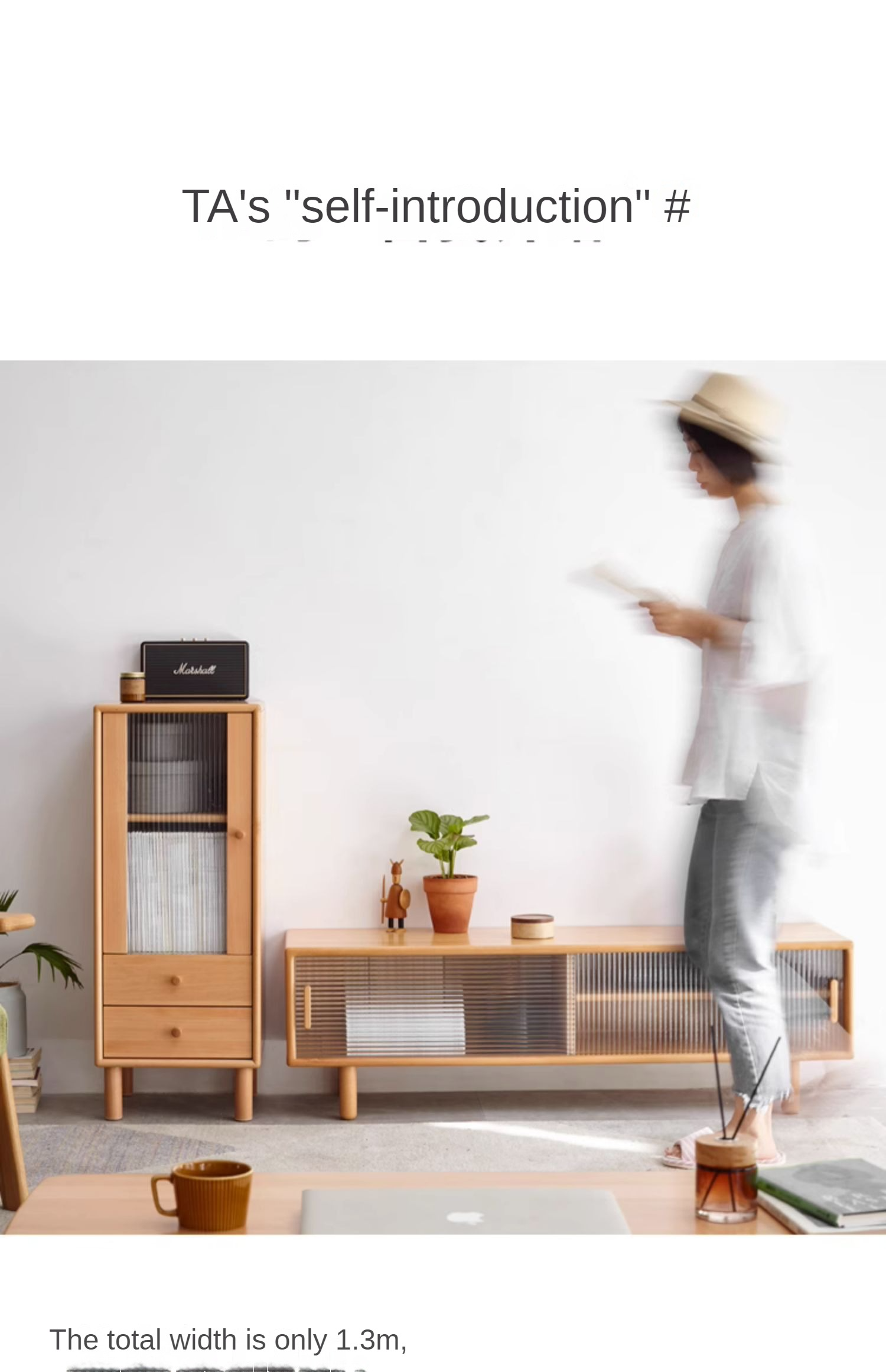 Solid Beech Wood TV Stand with Storage - Modern Entertainment Center for Living Room, Bedroom & Home Theater