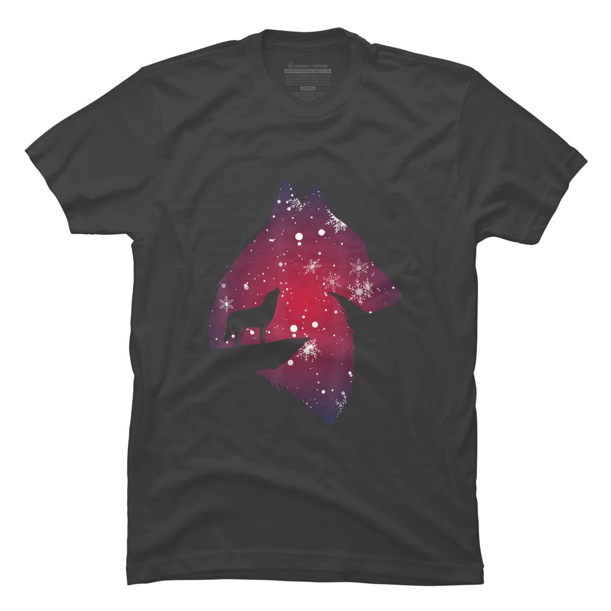 Funny Christmas Wolf with Snowfall Graphic T-Shirt for Men, Women, Kids | Holiday Family Matching Outfit | Perfect for Christmas Parties & Gift Giving