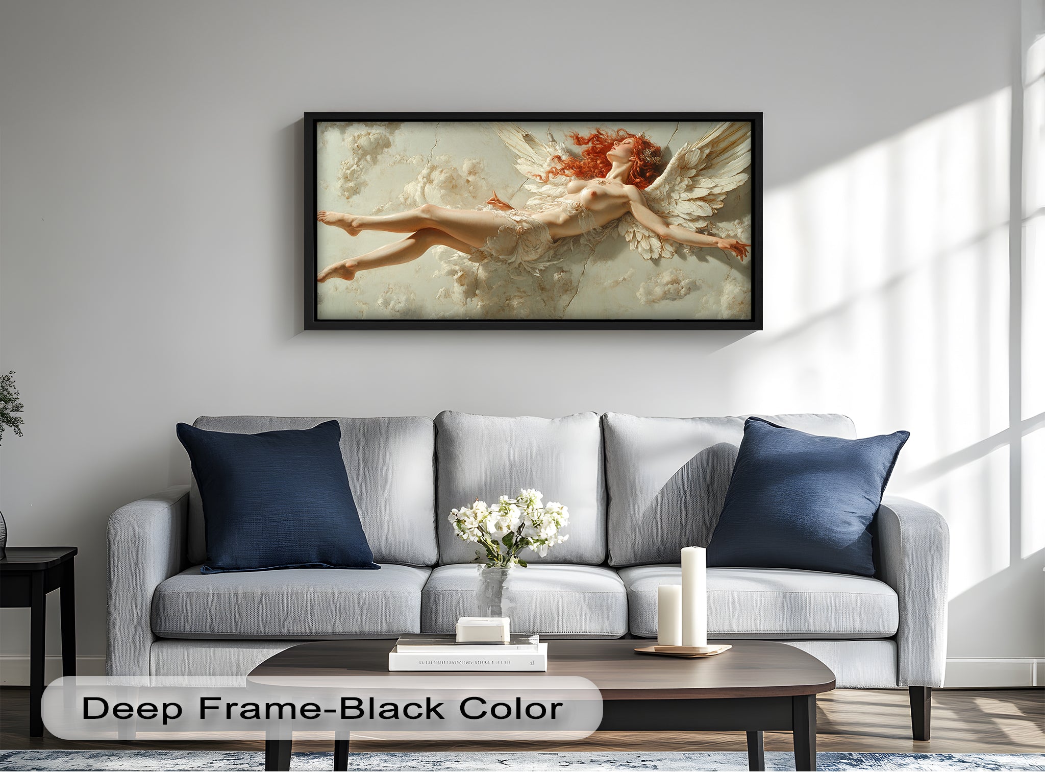 Ascension of the Flame - Mythological Angel Oil Painting Wall Art for Home Decor, Living Room, Bedroom & Office