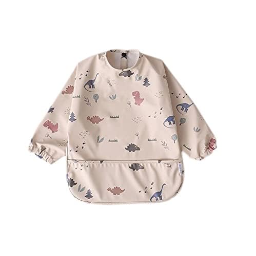 Waterproof Baby Bibs for Infants & Toddlers - Long Sleeve Feeding Bib with Food Catcher | Easy to Clean & Washable | Perfect for Messy Mealtime & Baby-Led Weaning