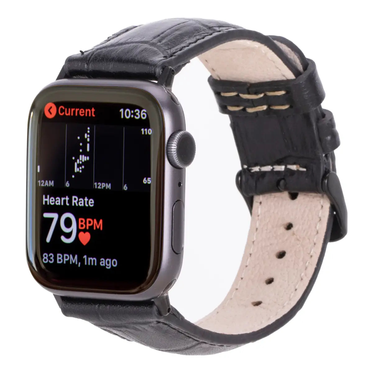 Premium Black Crocodile Pattern Leather Apple Watch Band - Stylish & Durable Replacement Strap for Apple Watch Series 1/2/3/4/5/6/7/8/SE - Perfect for Business, Casual & Formal Occasions
