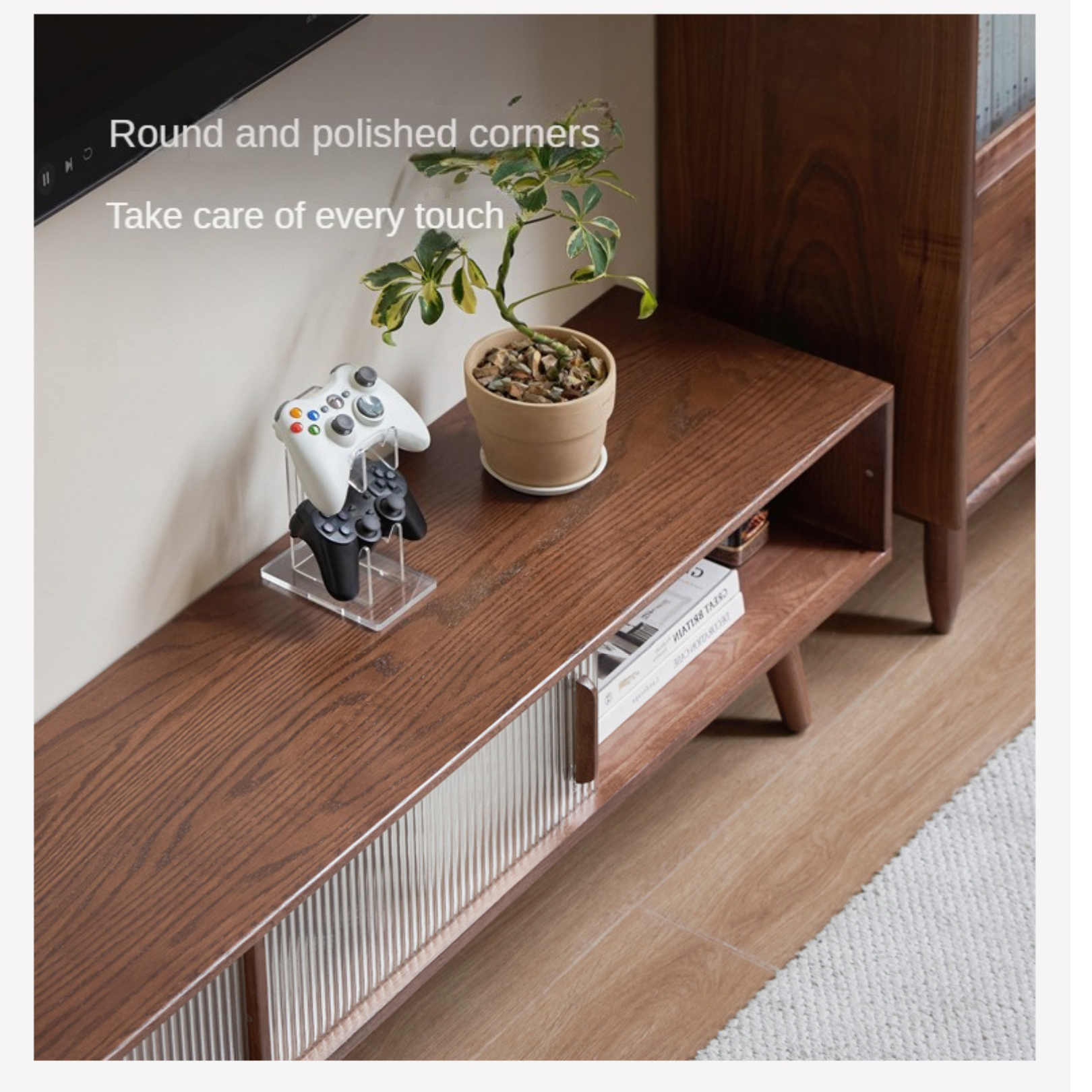 Oak Solid Wood Modern Simple TV Cabinet - Stylish & Durable Entertainment Center for Living Room, Bedroom, or Home Theater